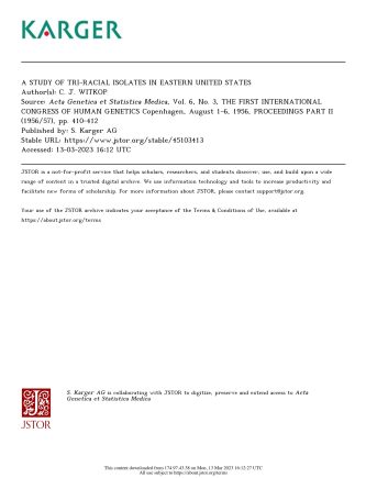 A Study of Tri-Racial Isolates in the Eastern US