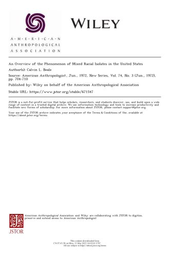An Overview of the Phenomenon of Mixed Racial Isolates