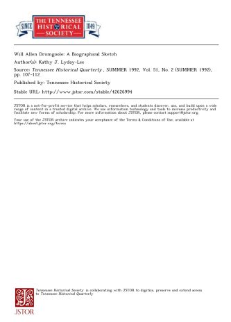 Will Allen Dromgoole - Biographical Sketch